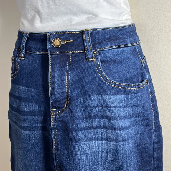 Angel Kiss Stretch Denim Mini Skirt Women’s Medium - Picture 3 of 8